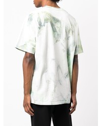 mintgrünes Mit Batikmuster T-Shirt mit einem Rundhalsausschnitt von John Elliott