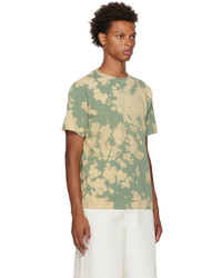 mintgrünes Mit Batikmuster T-Shirt mit einem Rundhalsausschnitt von Dries Van Noten