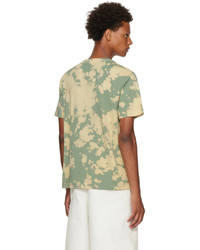 mintgrünes Mit Batikmuster T-Shirt mit einem Rundhalsausschnitt von Dries Van Noten