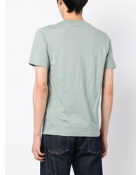 mintgrünes T-Shirt mit einem Rundhalsausschnitt mit Destroyed-Effekten von Belstaff