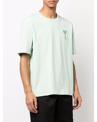 mintgrünes T-Shirt mit einem Rundhalsausschnitt von Ami Paris