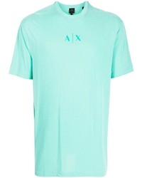 mintgrünes T-Shirt mit einem Rundhalsausschnitt von Armani Exchange