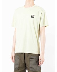 mintgrünes T-Shirt mit einem Rundhalsausschnitt von Stone Island