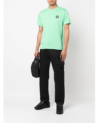 mintgrünes T-Shirt mit einem Rundhalsausschnitt von Stone Island