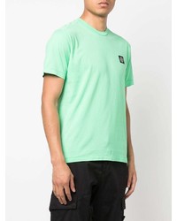 mintgrünes T-Shirt mit einem Rundhalsausschnitt von Stone Island