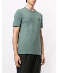 mintgrünes T-Shirt mit einem Rundhalsausschnitt von Ea7 Emporio Armani