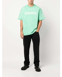 mintgrünes T-Shirt mit einem Rundhalsausschnitt von DSQUARED2