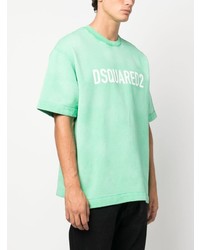 mintgrünes T-Shirt mit einem Rundhalsausschnitt von DSQUARED2