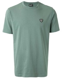 mintgrünes T-Shirt mit einem Rundhalsausschnitt von Ea7 Emporio Armani