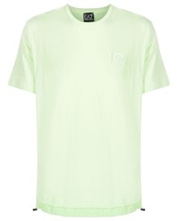 mintgrünes T-Shirt mit einem Rundhalsausschnitt von Ea7 Emporio Armani