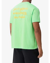 mintgrünes T-Shirt mit einem Rundhalsausschnitt von Burberry