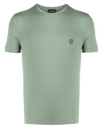 mintgrünes T-Shirt mit einem Rundhalsausschnitt von Giorgio Armani
