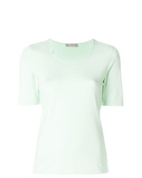 mintgrünes T-Shirt mit einem Rundhalsausschnitt von Le Tricot Perugia