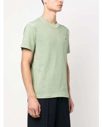 mintgrünes T-Shirt mit einem Rundhalsausschnitt von Stone Island