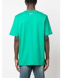 mintgrünes T-Shirt mit einem Rundhalsausschnitt von MSGM