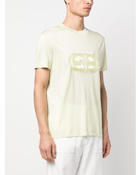 mintgrünes T-Shirt mit einem Rundhalsausschnitt von Emporio Armani