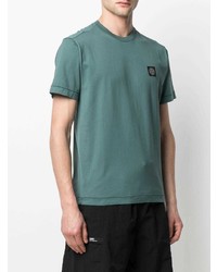 mintgrünes T-Shirt mit einem Rundhalsausschnitt von Stone Island