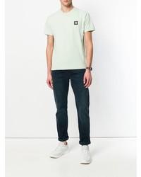 mintgrünes T-Shirt mit einem Rundhalsausschnitt von Stone Island