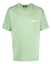 mintgrünes T-Shirt mit einem Rundhalsausschnitt von MCM