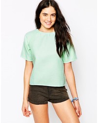 mintgrünes T-Shirt mit einem Rundhalsausschnitt von Motel