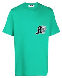 mintgrünes T-Shirt mit einem Rundhalsausschnitt von MSGM