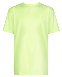 mintgrünes T-Shirt mit einem Rundhalsausschnitt von Off-White