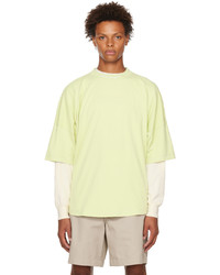 mintgrünes T-Shirt mit einem Rundhalsausschnitt von Palm Angels