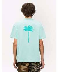 mintgrünes T-Shirt mit einem Rundhalsausschnitt von Palm Angels