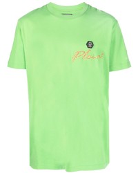 mintgrünes T-Shirt mit einem Rundhalsausschnitt von Philipp Plein