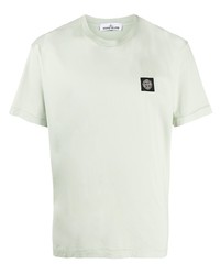 mintgrünes T-Shirt mit einem Rundhalsausschnitt von Stone Island
