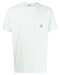 mintgrünes T-Shirt mit einem Rundhalsausschnitt von Stone Island