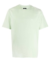 mintgrünes T-Shirt mit einem Rundhalsausschnitt von Stussy