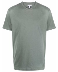 mintgrünes T-Shirt mit einem Rundhalsausschnitt von Sunspel