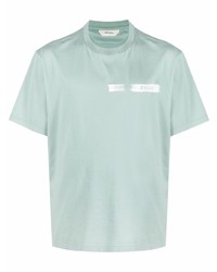 mintgrünes T-Shirt mit einem Rundhalsausschnitt von Zegna