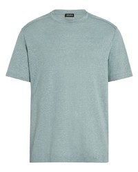 mintgrünes T-Shirt mit einem Rundhalsausschnitt von Zegna
