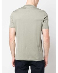 mintgrünes T-Shirt mit einem V-Ausschnitt von Brunello Cucinelli