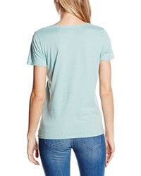 mintgrünes T-Shirt mit einem V-Ausschnitt von Wrangler