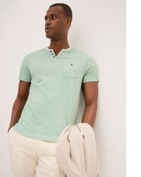 mintgrünes T-shirt mit einer Knopfleiste von bonprix