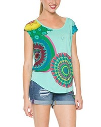 mintgrünes T-shirt von Desigual