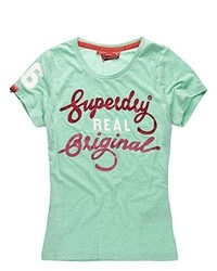 mintgrünes T-shirt von Superdry