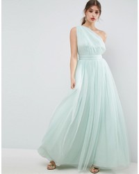 mintgrünes Tüll Maxikleid