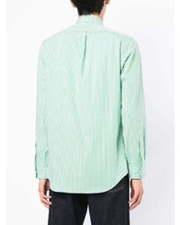 mintgrünes vertikal gestreiftes Langarmhemd von Polo Ralph Lauren