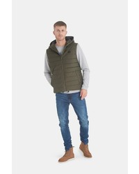 olivgrüne ärmellose Jacke von BLEND