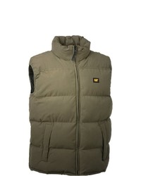 olivgrüne ärmellose Jacke von Caterpillar