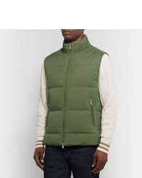 olivgrüne ärmellose Jacke von Brunello Cucinelli