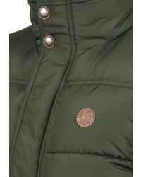 olivgrüne ärmellose Jacke von Solid