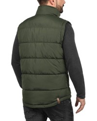 olivgrüne ärmellose Jacke von Solid