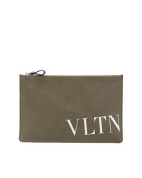 olivgrüne bedruckte Clutch Handtasche von Valentino Garavani