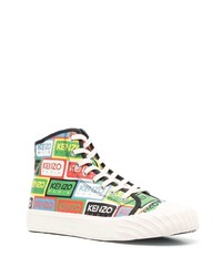 olivgrüne bedruckte hohe Sneakers von Kenzo