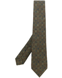olivgrüne bedruckte Krawatte von Kiton